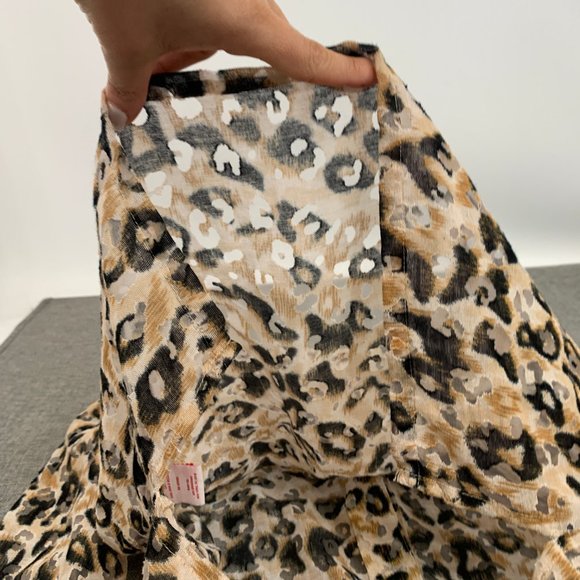 Ruby Rd. Unique Leopard Button Down Blouse Sheer Long Sleeve V-Neckline 6 petite - Picture 10 of 13